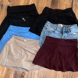 Girls Skort Collection - Black, Blue, Tan, Burgundy